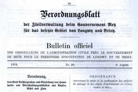 Confiscation lors de la Première Guerre mondiale (Meurthe-et-Moselle)